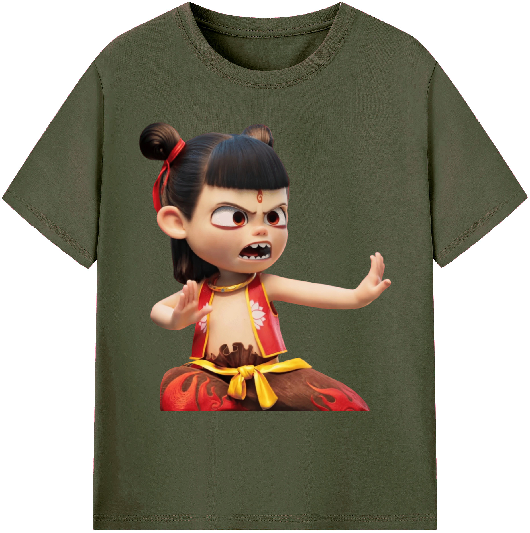 （画像用） Ne Zha 2 ナタ 魔童の大暴れ 綿100％ メンズ半袖Tシャツ｜肌触りやわらか＆通気性